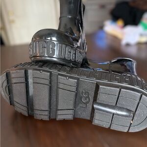 UGGS Glossy Black Rain Boots